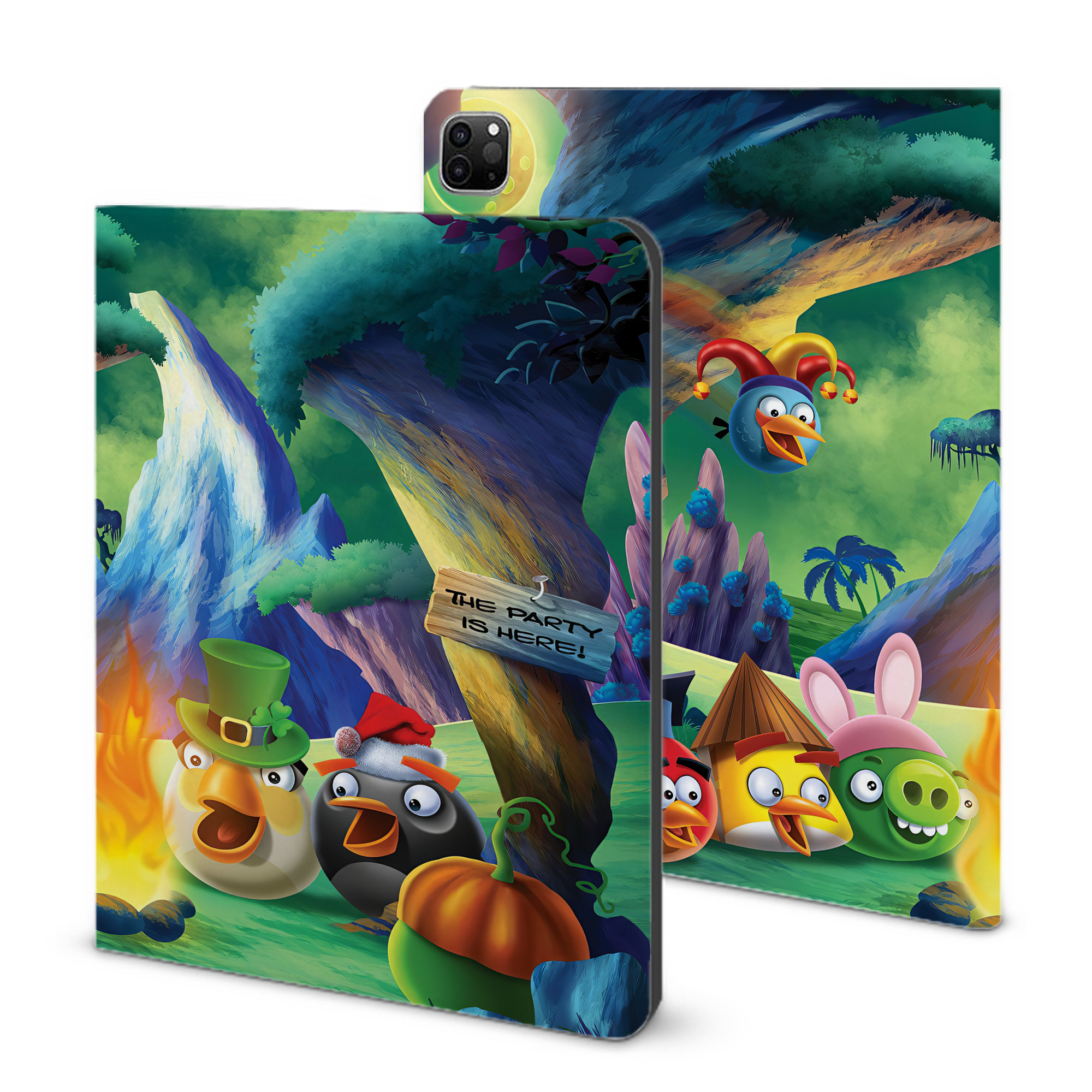 （画像用） Angry Birds アングリーバード IPad ケース ブック型 PUレザー TPU 耐衝撃 軽量 薄型 ペン収納なし 全面保護 IPad 各モデル対応